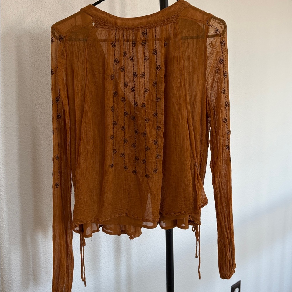 Free People Long Sleeve Button Down Top Size M - Picture 5 of 8